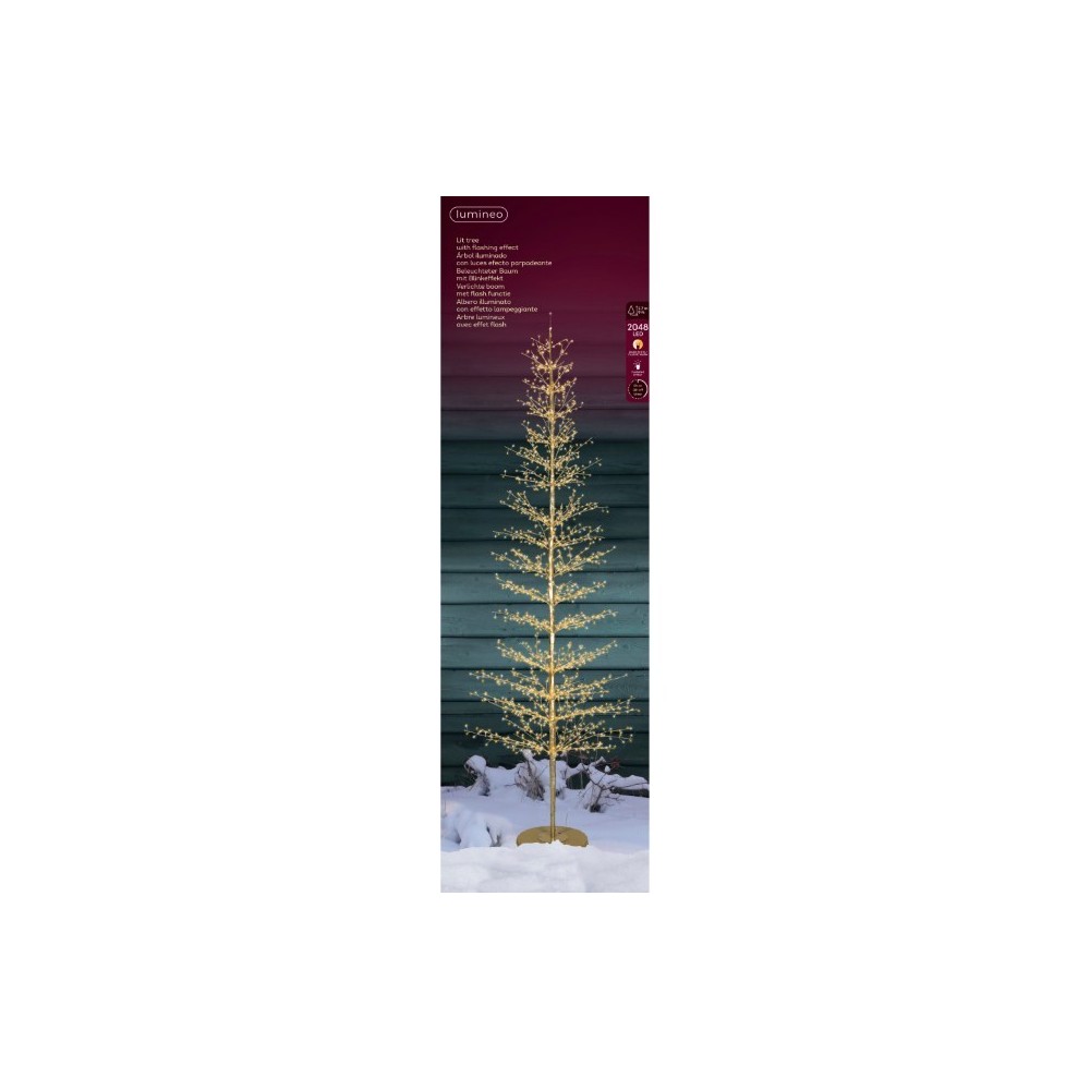ALBERO 2048 LED ORO LUCI CALDO FREDDO H.270